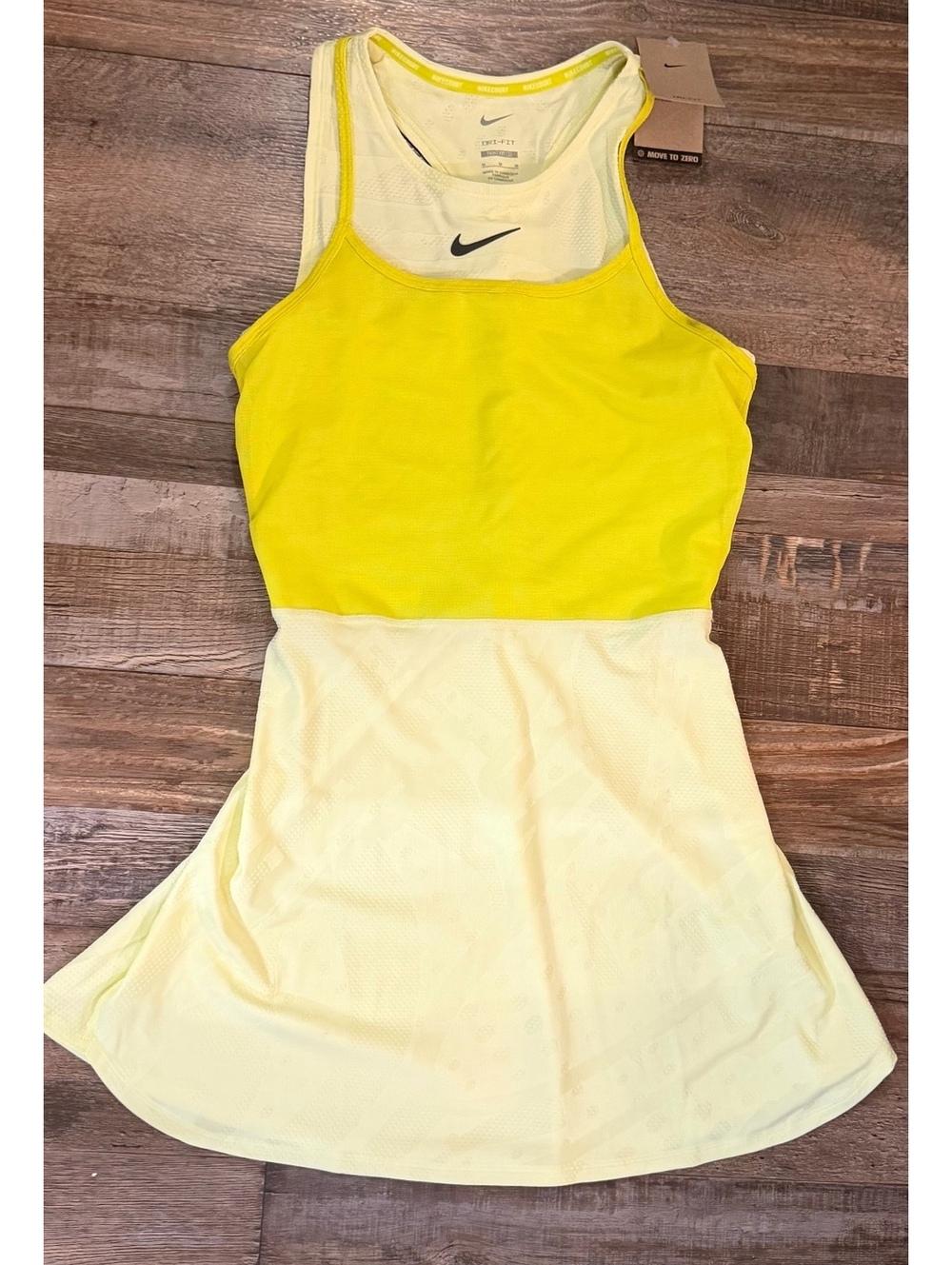 NWT NikeCourt Dri-FIT Slam Melbourne Tennis Dress Yellow Green M $130